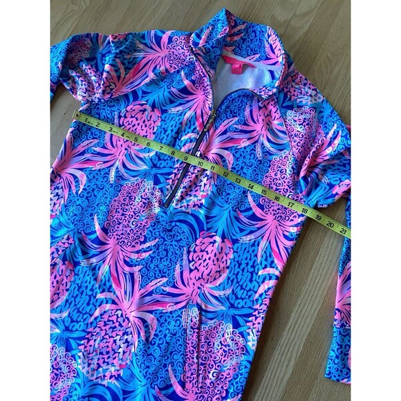 Lily Pulitzer Skipper UPF 50 Quarter Zip Polo Collar Popover Dress Pineapple M - Picture 3 of 5